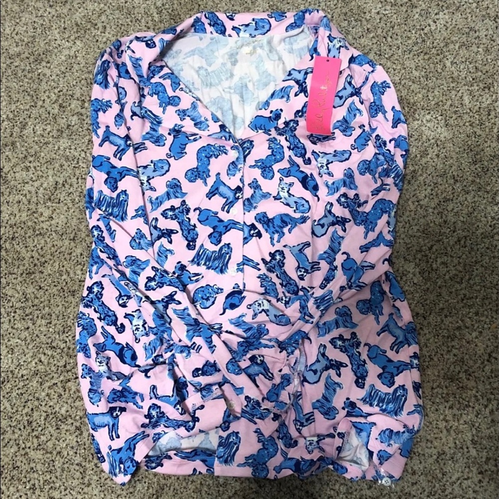 NWT Lilly Pulitzer Zanzibar Ruff Night Top M